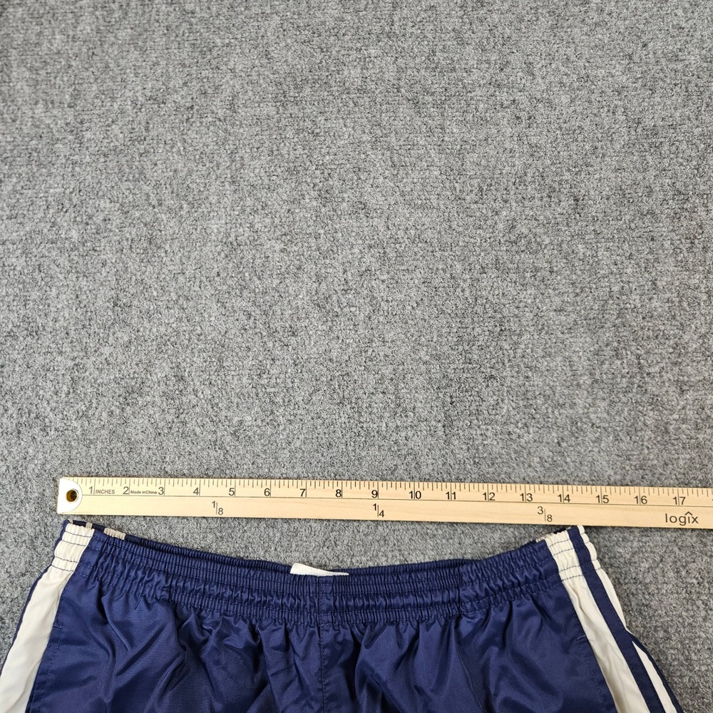 Vintage Adidas Team Navy Blue White Stripe Nylon Track Pants 2001 Mens Small - Picture 4 of 7